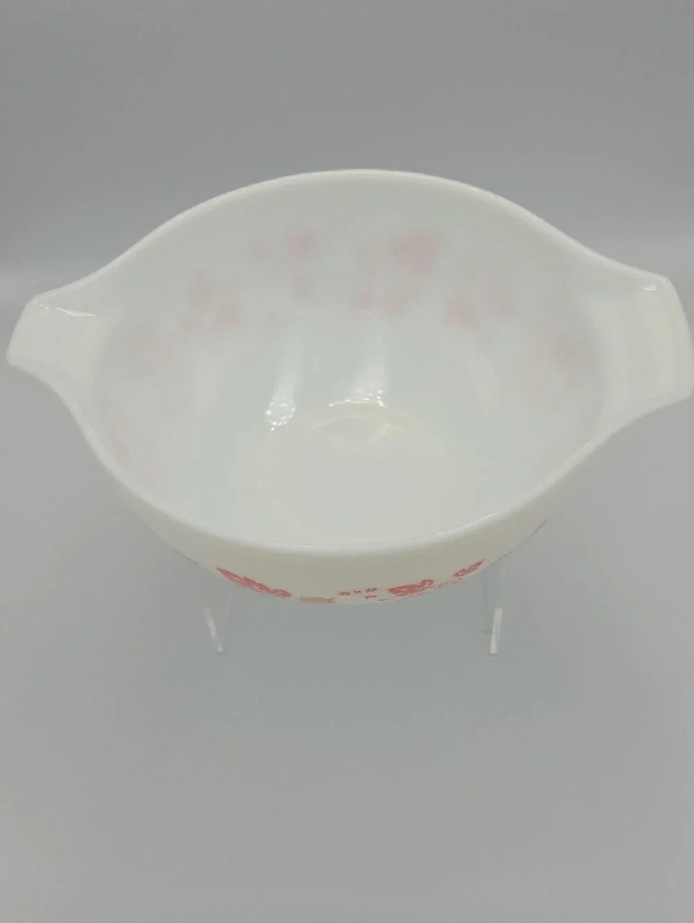 Pyrex White Mixing Bowl with Orange Floral Pattern